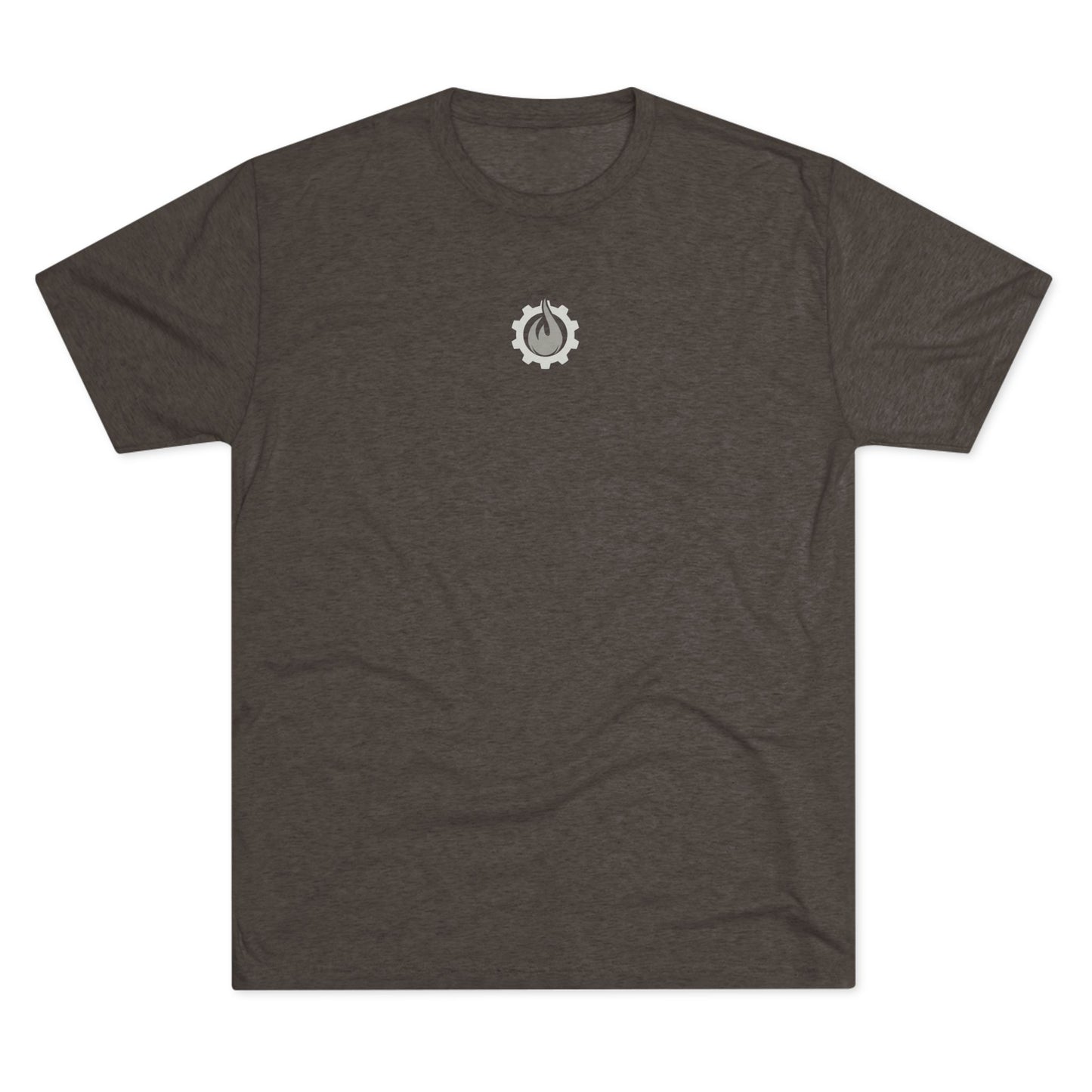 Fireball Gear - Flame & Gear Centered - Gray & White - Triblend T-shirt