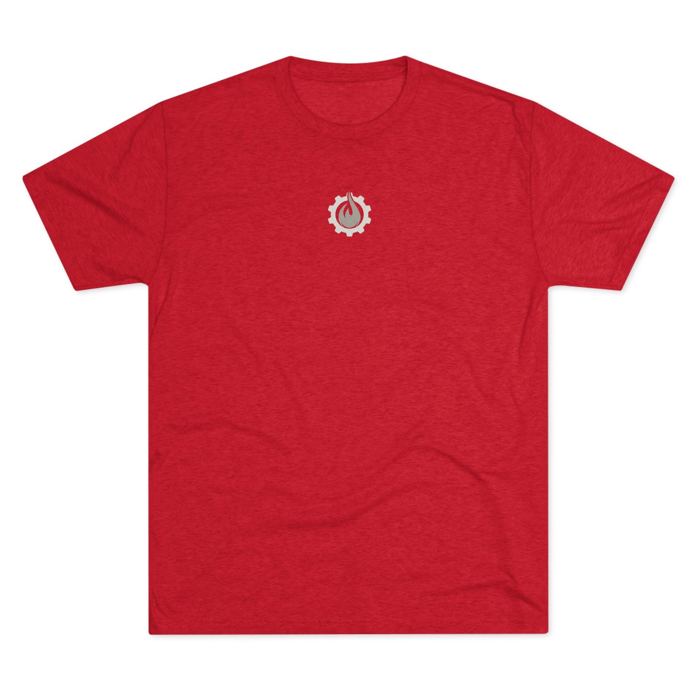 Fireball Gear - Flame & Gear Centered - Gray & White - Triblend T-shirt