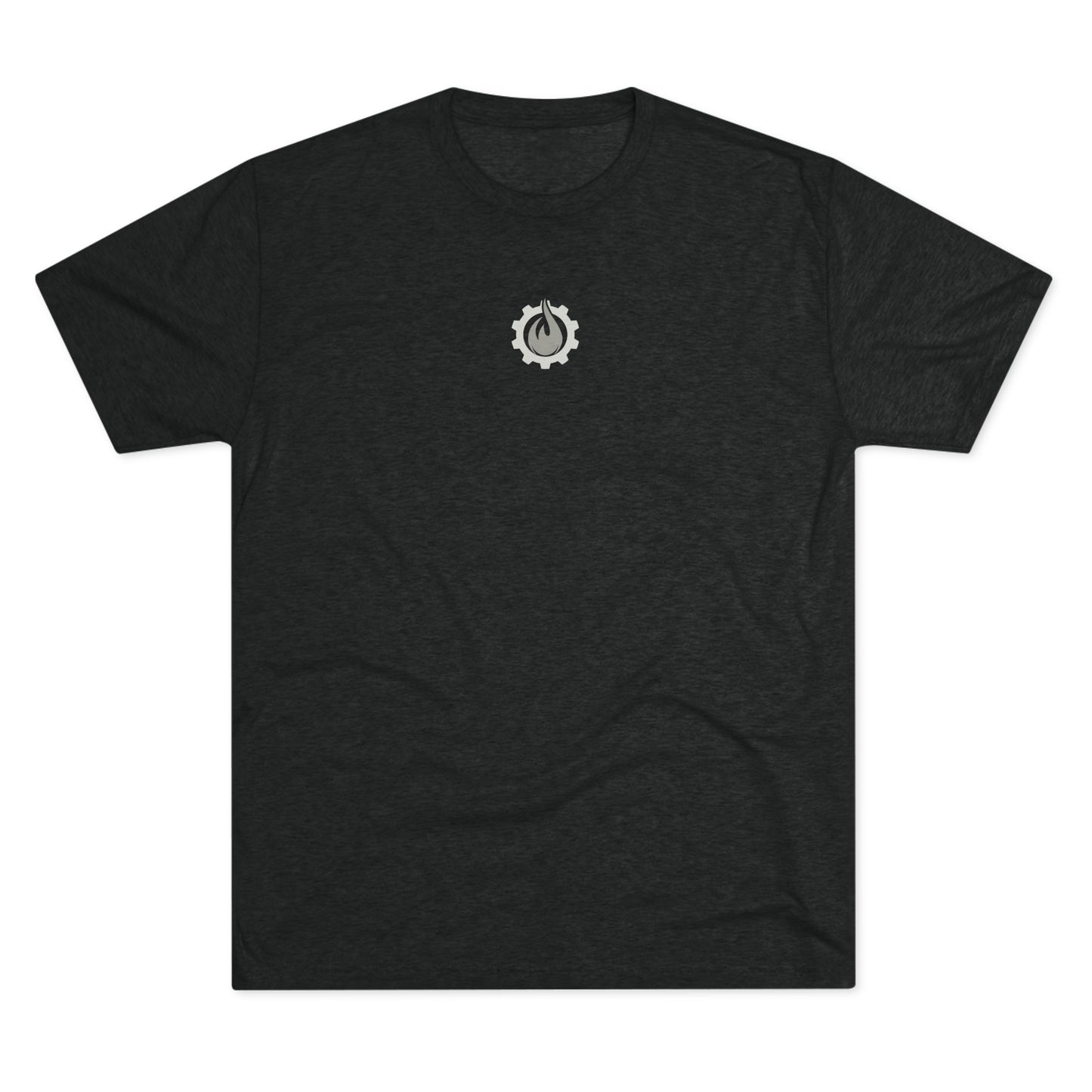 Fireball Gear - Flame & Gear Centered - Gray & White - Triblend T-shirt