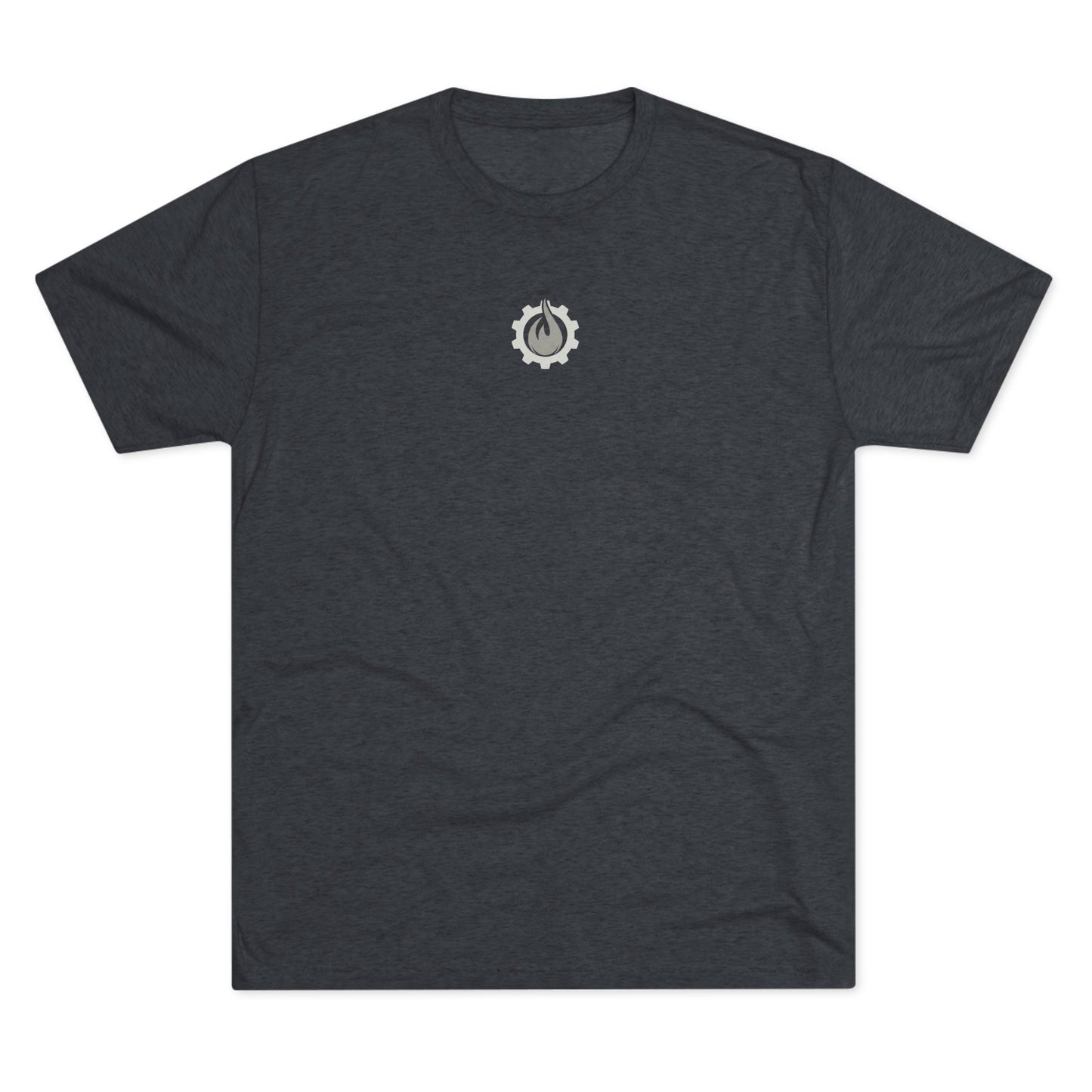 Fireball Gear - Flame & Gear Centered - Gray & White - Triblend T-shirt