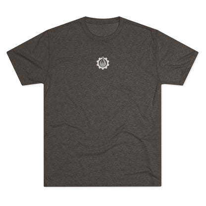 Fireball Gear - Flame & Gear Centered - Gray & White - Triblend T-shirt