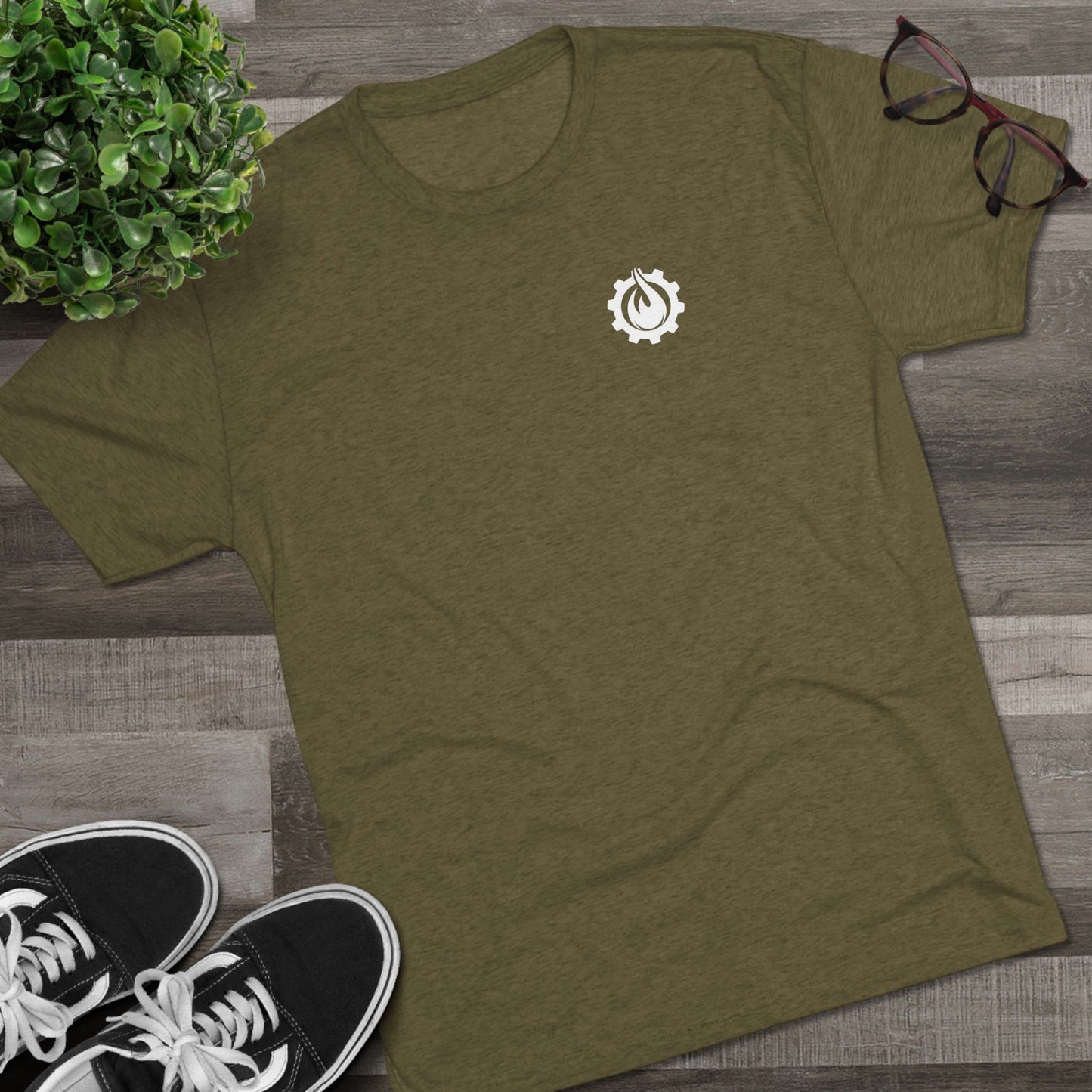 Fireball Gear - Flame & Gear - White - Triblend T-shirt