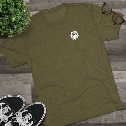 Fireball Gear - Flame & Gear - White - Triblend T-shirt