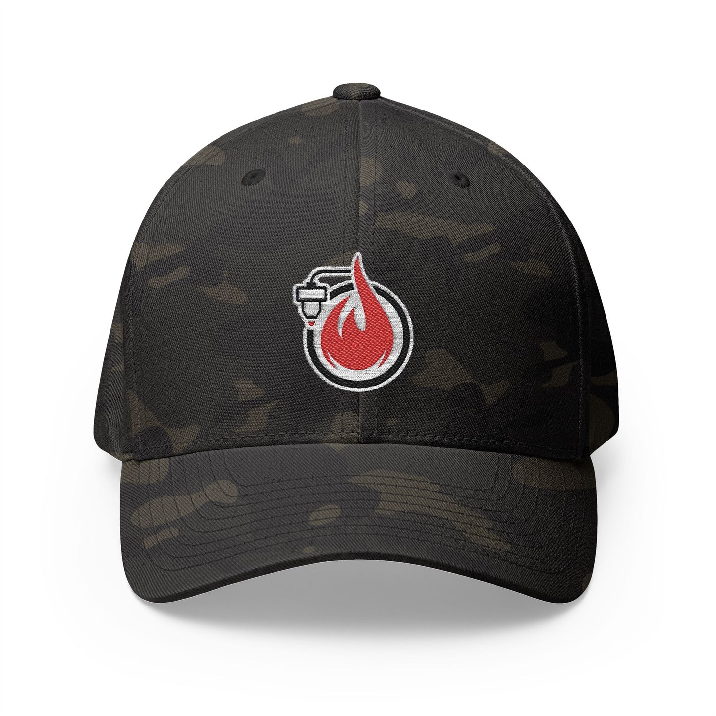 Fireball 3D - Dark Colors - FlexFit Embroidered Baseball Cap