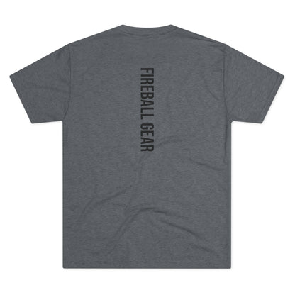 Fireball Gear - Flame & Gear Centered - Black - Triblend T-shirt