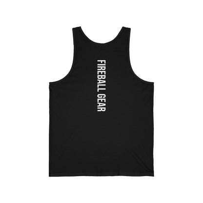 Fireball Gear - Flame & Gear - White - Fitness Jersey Tank Top