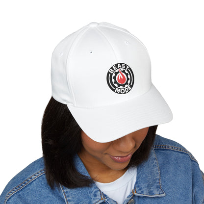 Beast Mode Series - Flame & Gear Circle - FlexFit Embroidered Baseball Cap