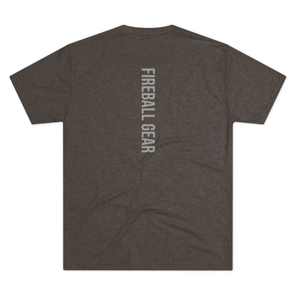 Fireball Gear - Flame & Gear - Gray & White - Triblend T-shirt