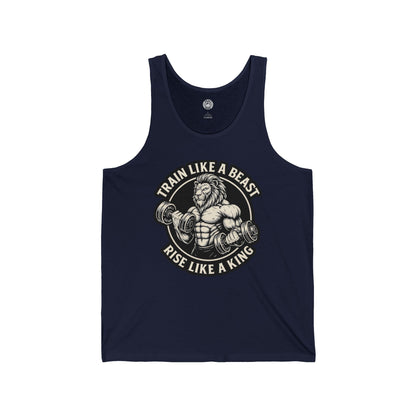 Beast Mode Series - Train Like a Beast, Rise Like a King - Fitness Jersey Tank Top