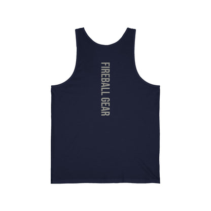 Fireball Gear - Flame & Gear - Gray & White - Jersey Tank Top