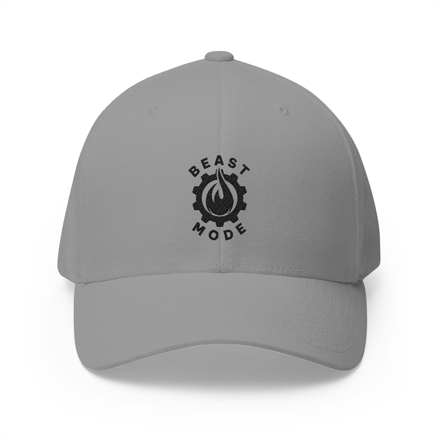 Beast Mode Series - Flame & Gear - Black - FlexFit Embroidered Baseball Cap
