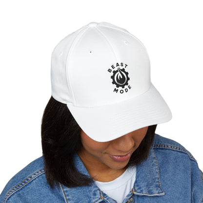 Beast Mode Series - Flame & Gear - Black - FlexFit Embroidered Baseball Cap