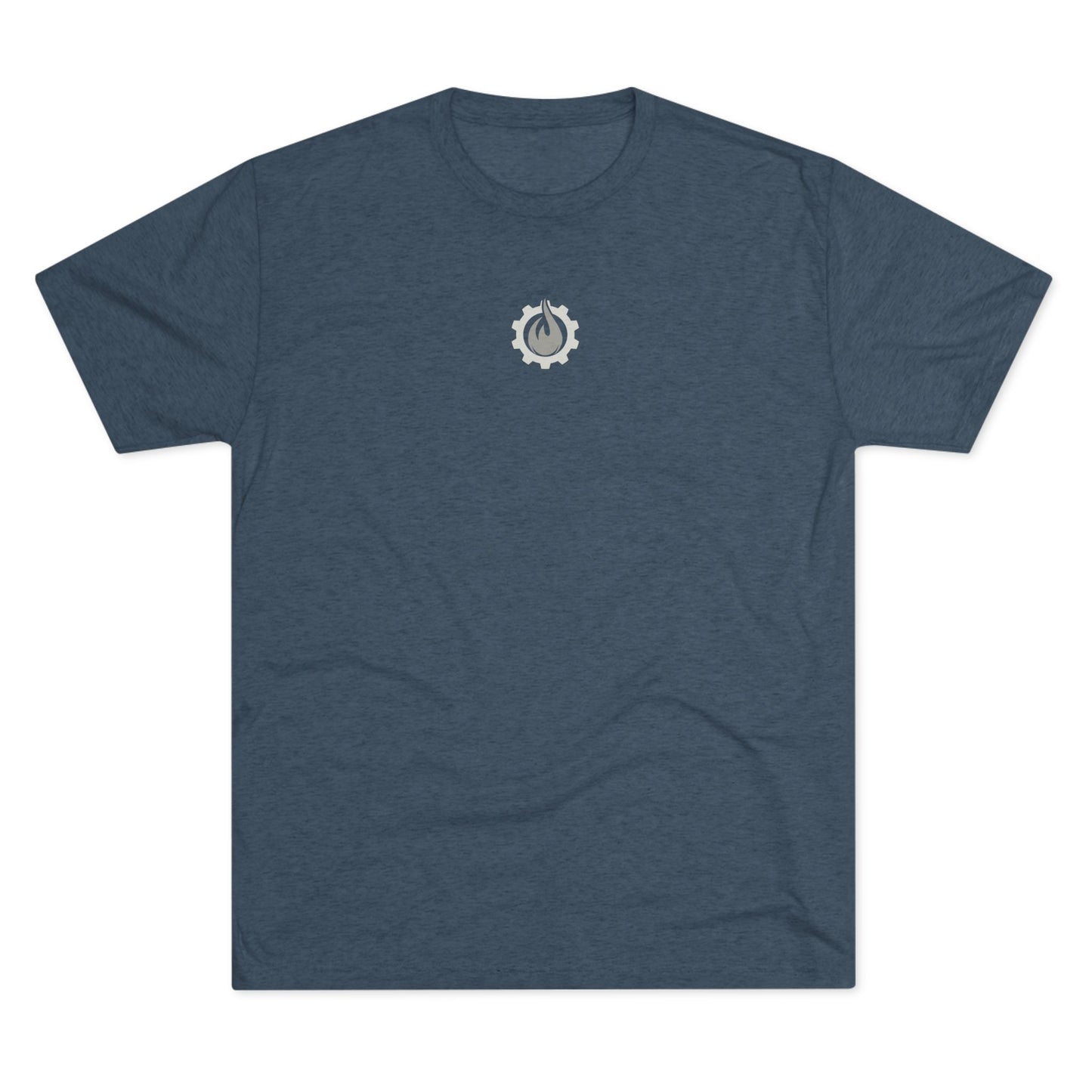 Fireball Gear - Flame & Gear Centered - Gray & White - Triblend T-shirt