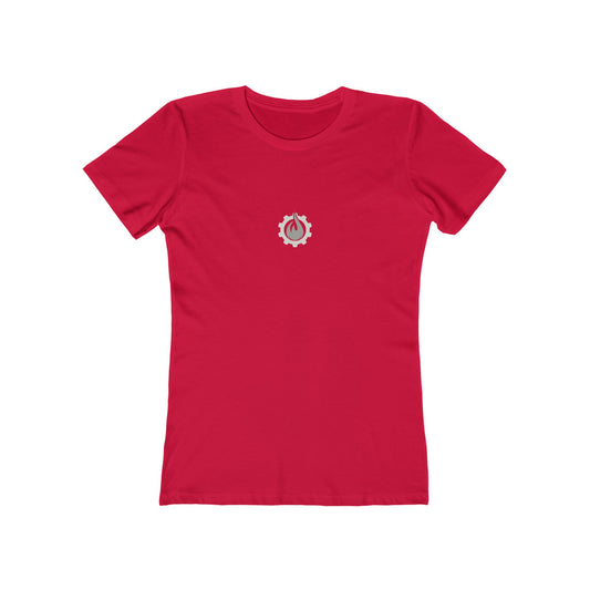 Fireball Gear - Flame & Gear - Gray & White - Women's Slim Fit T-shirt