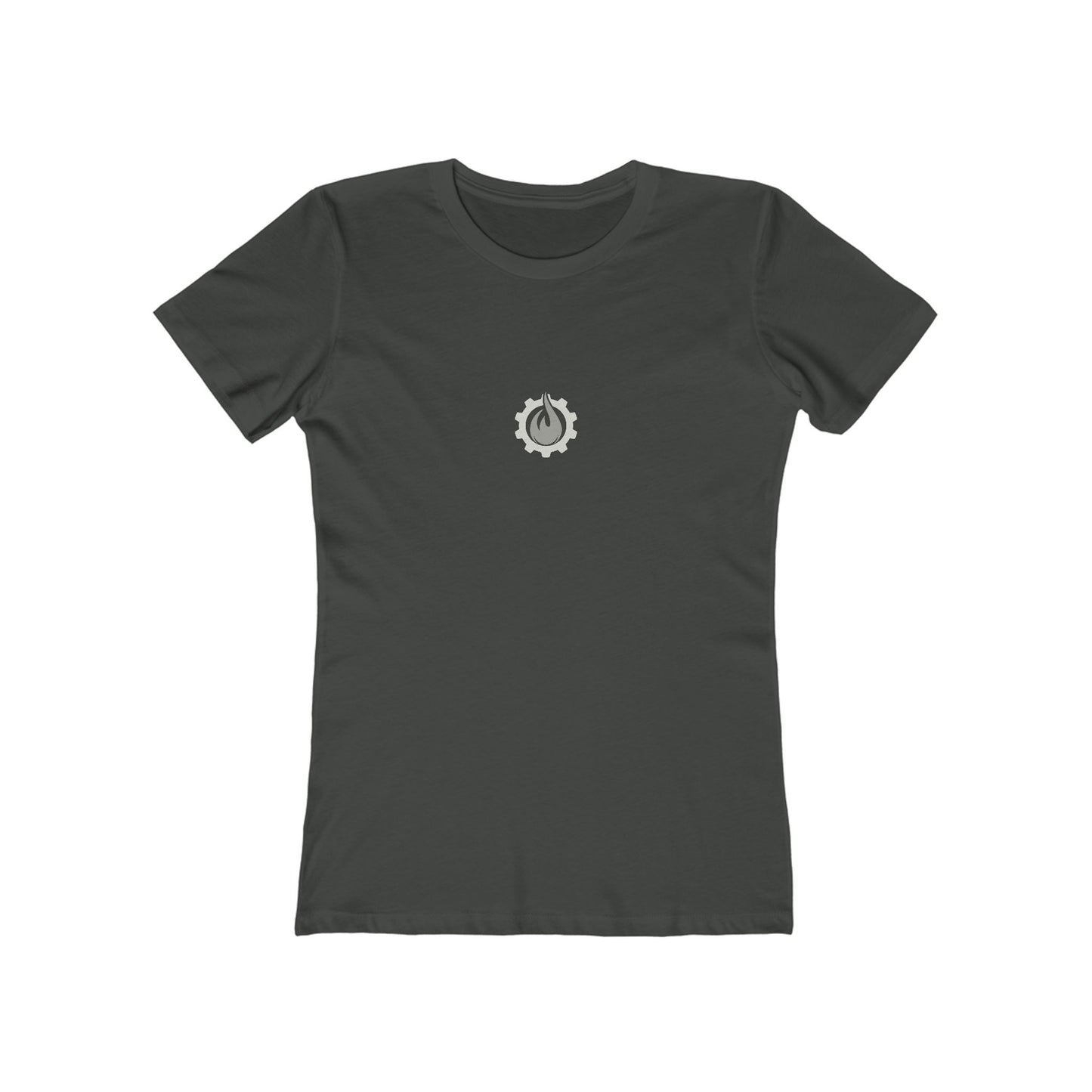 Fireball Gear - Flame & Gear - Gray & White - Women's Slim Fit T-shirt