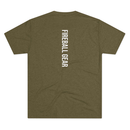 Fireball Gear - Flame & Gear - White - Triblend T-shirt