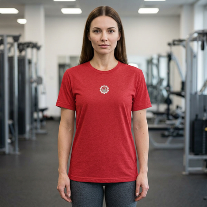 Fireball Gear - Flame & Gear Centered - Gray & White - Triblend Fitness T-shirt