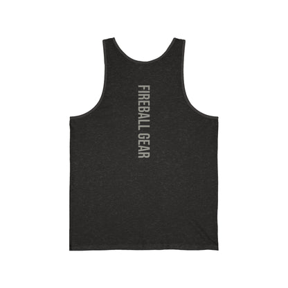 Fireball Gear - Flame & Gear - Gray & White - Jersey Tank Top