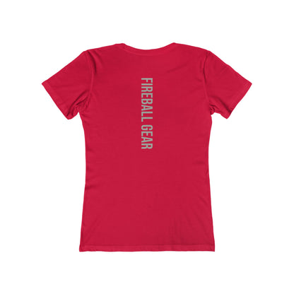 Fireball Gear - Flame & Gear - Gray & White - Women's Slim Fit T-shirt