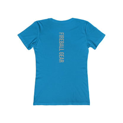 Fireball Gear - Flame & Gear - Gray & White - Women's Slim Fit T-shirt
