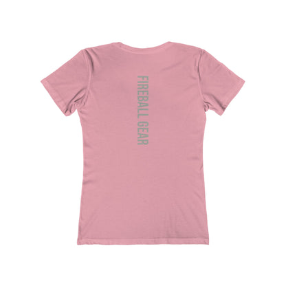 Fireball Gear - Flame & Gear - Gray & White - Women's Slim Fit T-shirt