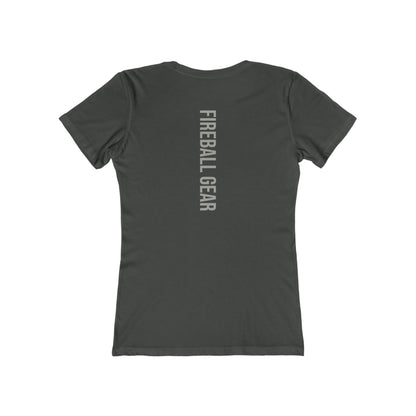 Fireball Gear - Flame & Gear - Gray & White - Women's Slim Fit T-shirt