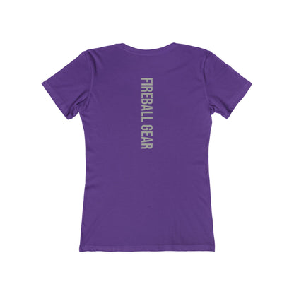 Fireball Gear - Flame & Gear - Gray & White - Women's Slim Fit T-shirt