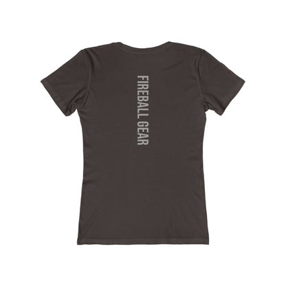Fireball Gear - Flame & Gear - Gray & White - Women's Slim Fit T-shirt