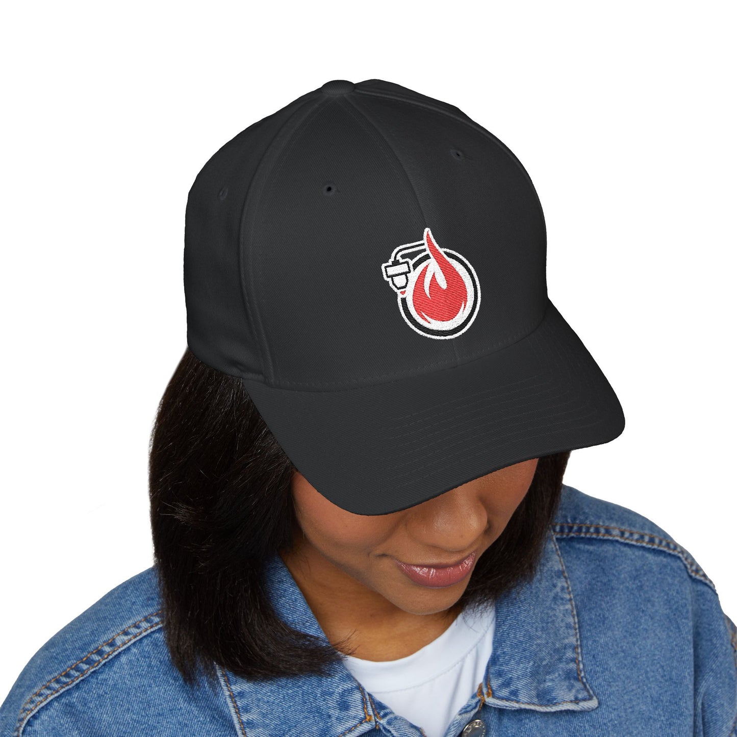 Fireball 3D - Dark Colors - FlexFit Embroidered Baseball Cap