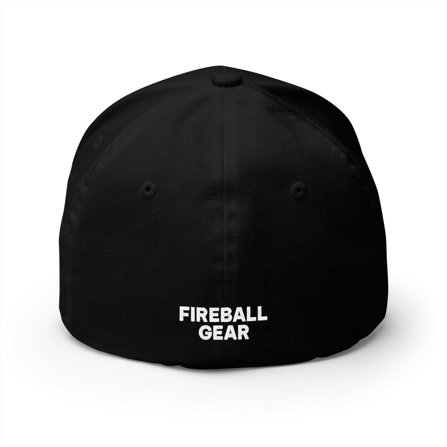 Fireball 3D - Brand Logo - Red & White - Dark Colors - FlexFit Cap