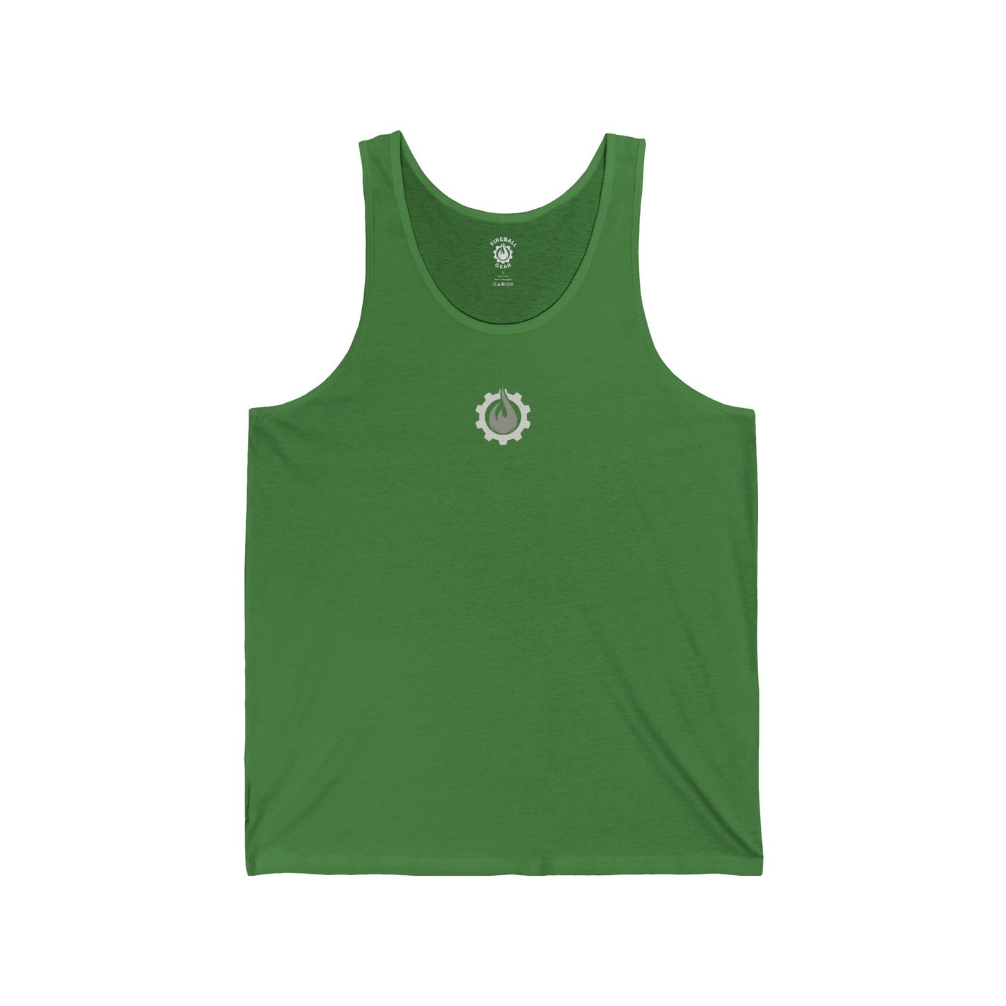 Fireball Gear - Flame & Gear - Gray & White - Jersey Tank Top