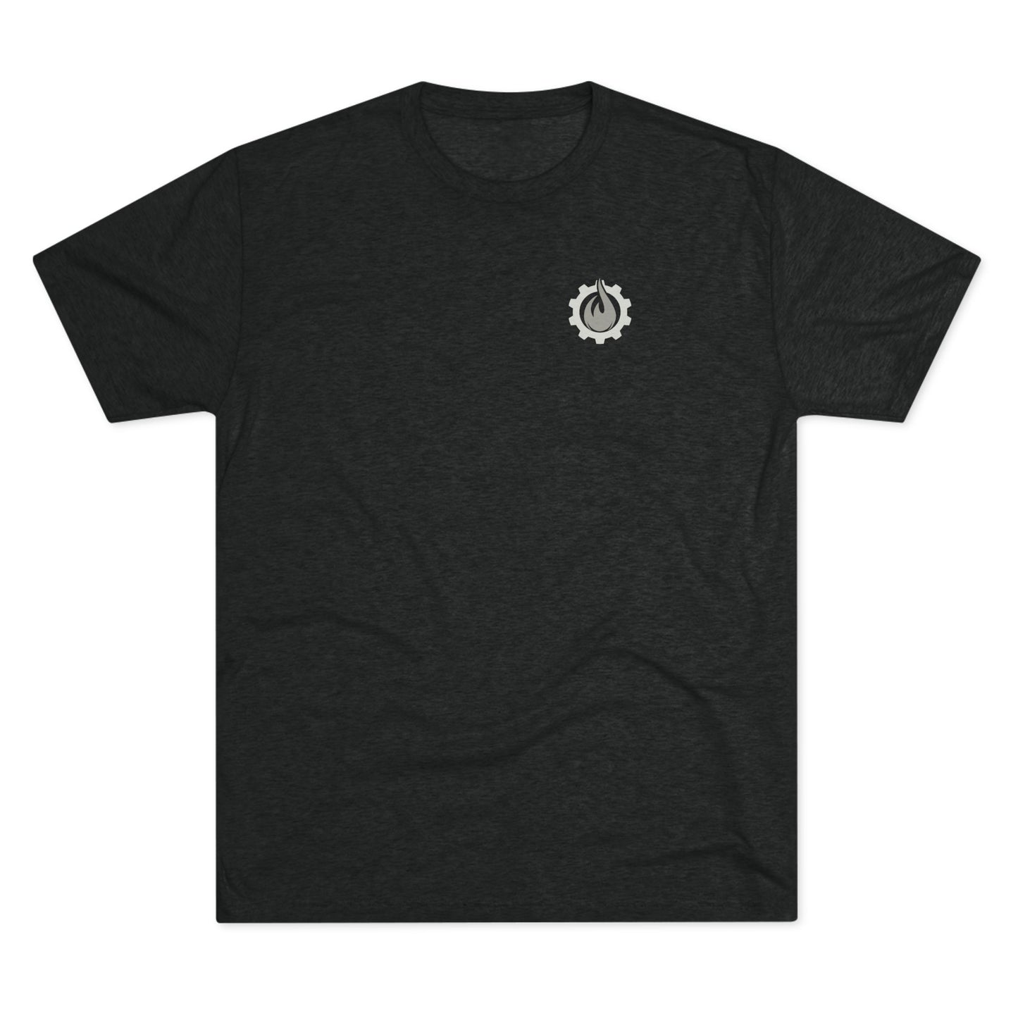 Fireball Gear - Flame & Gear - Gray & White - Triblend T-shirt