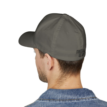 Fireball Gear - Flame & Gear - Black - FlexFit Embroidered Baseball Cap