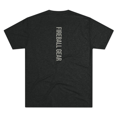 Fireball Gear - Flame & Gear - Gray & White - Triblend T-shirt