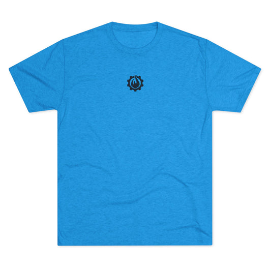 Fireball Gear - Flame & Gear Centered - Black - Triblend T-shirt